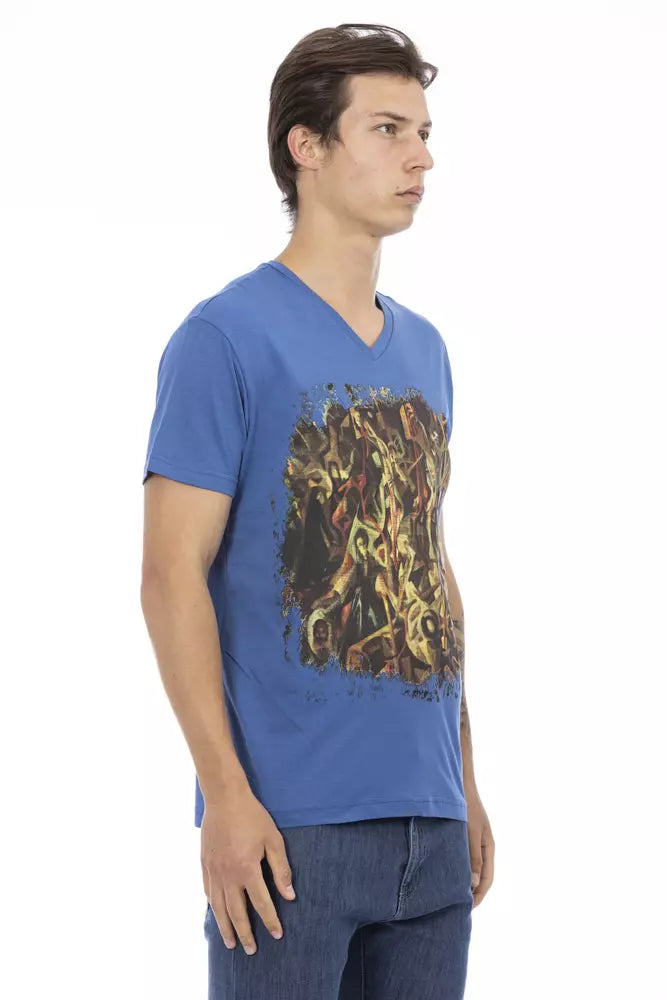 Blaues Herren-T-Shirt aus Baumwolle