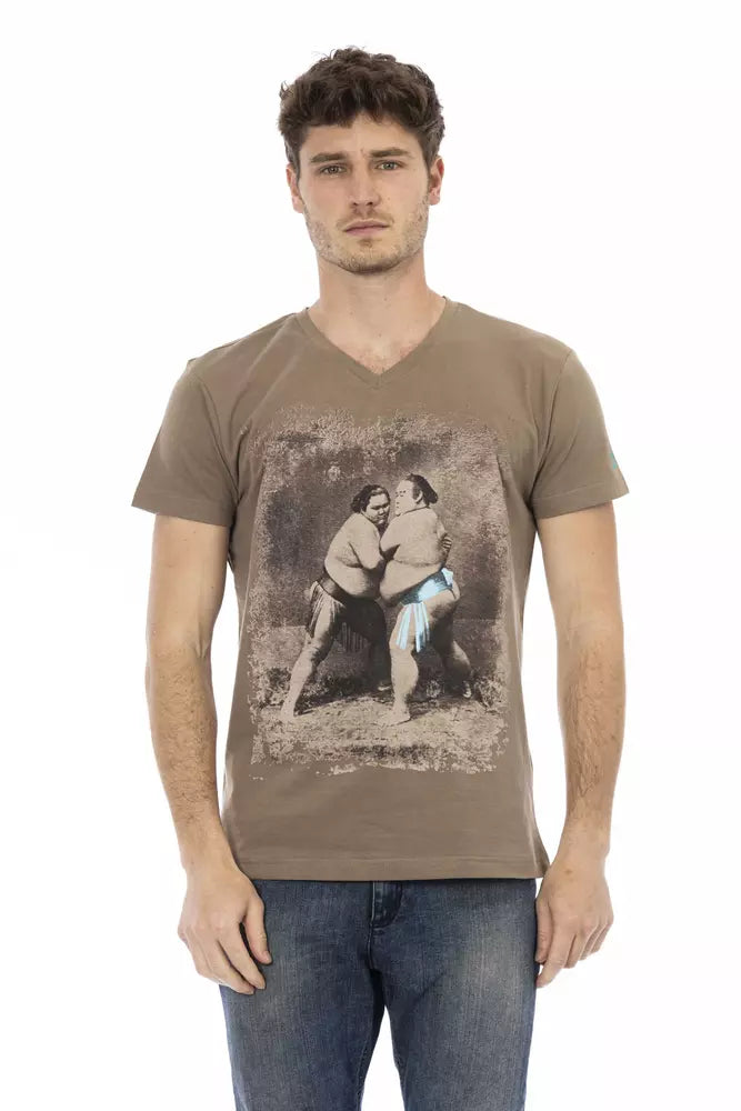 Braunes Herren-T-Shirt aus Baumwolle