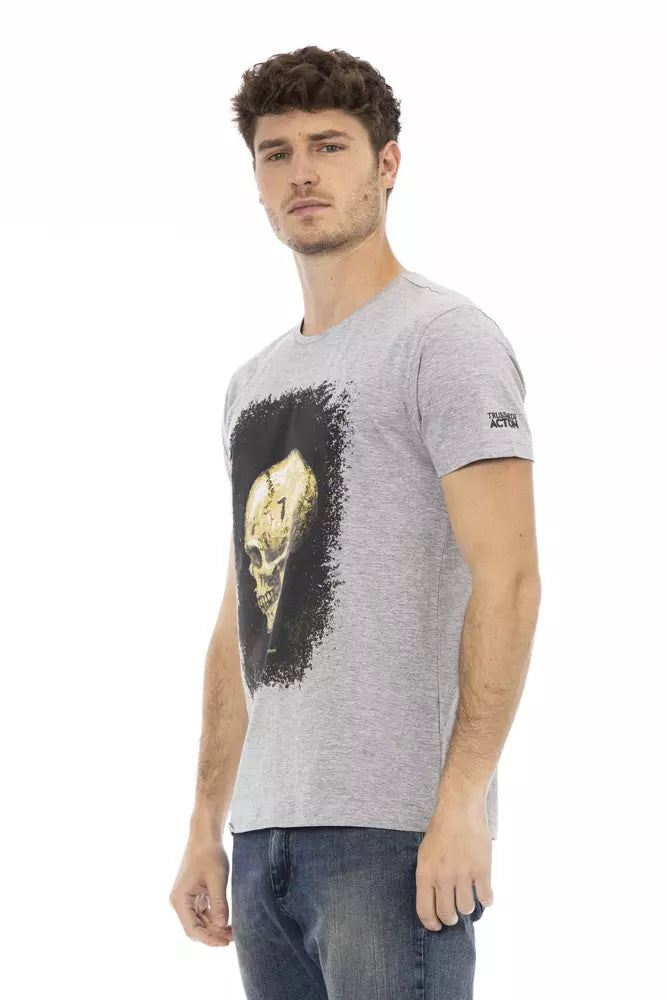 Graues Herren-T-Shirt aus Baumwolle