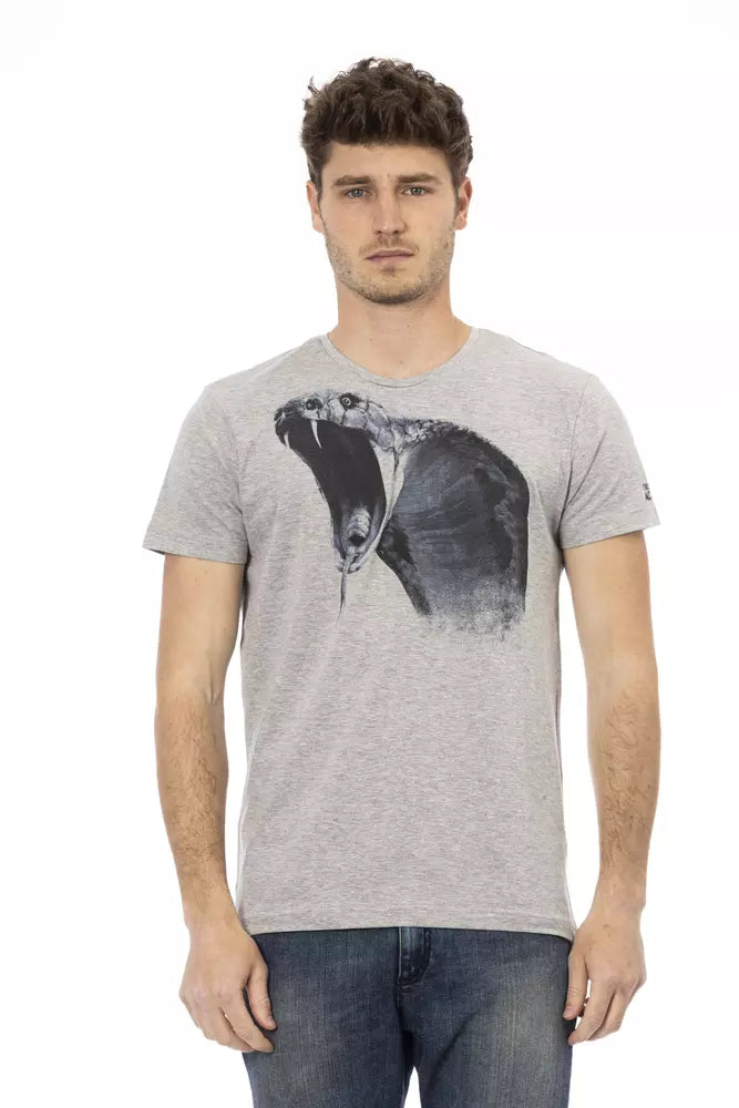 Graues Herren-T-Shirt aus Baumwolle