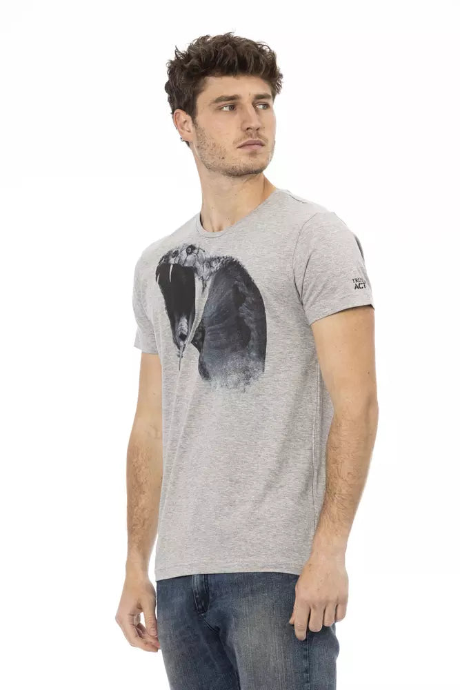 Graues Herren-T-Shirt aus Baumwolle