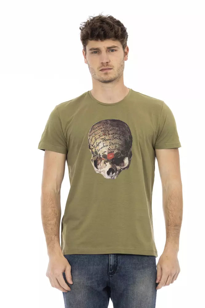 Grünes Herren-T-Shirt aus Baumwolle