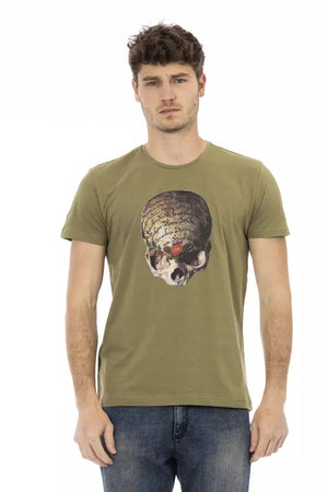 Grünes Herren-T-Shirt aus Baumwolle