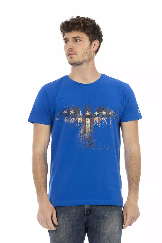 Blaues Herren-T-Shirt aus Baumwolle