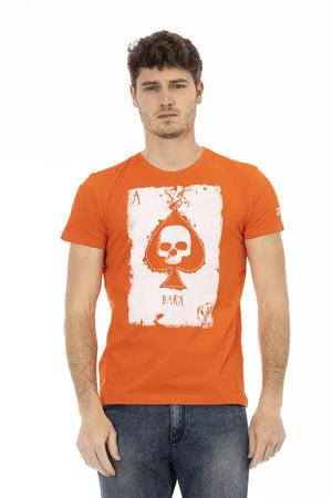 Orangefarbenes Herren-T-Shirt aus Baumwolle