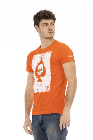 Orangefarbenes Herren-T-Shirt aus Baumwolle