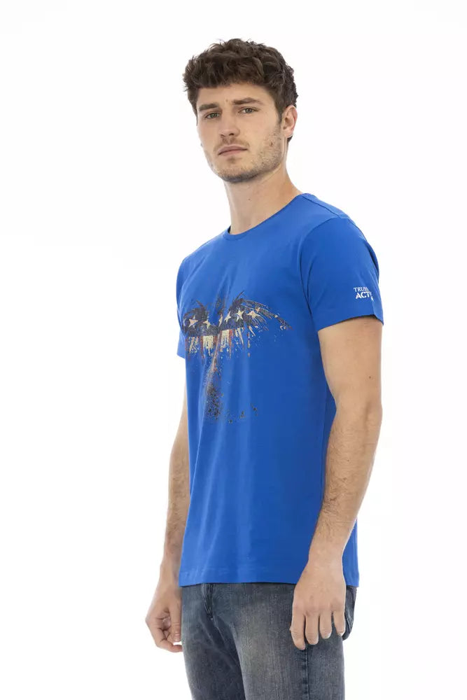 Blaues Herren-T-Shirt aus Baumwolle