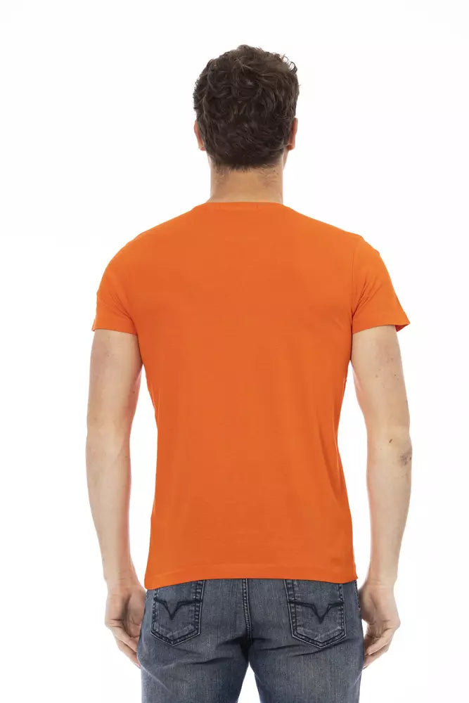 Orangefarbenes Herren-T-Shirt aus Baumwolle