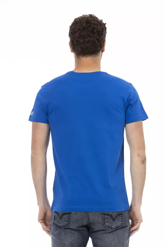 Blaues Herren-T-Shirt aus Baumwolle