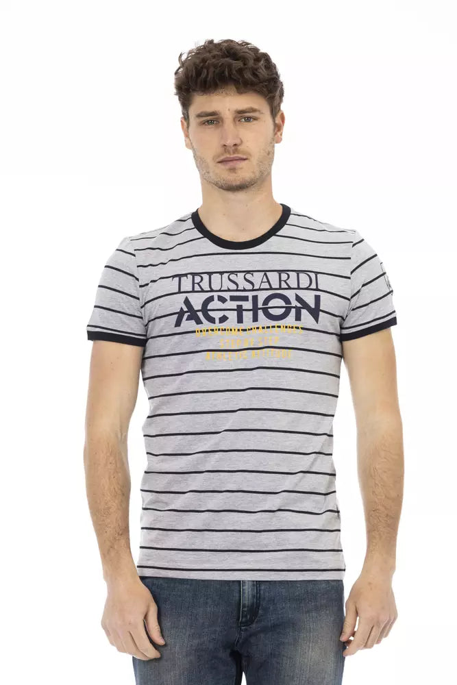 Graues Herren-T-Shirt aus Baumwolle