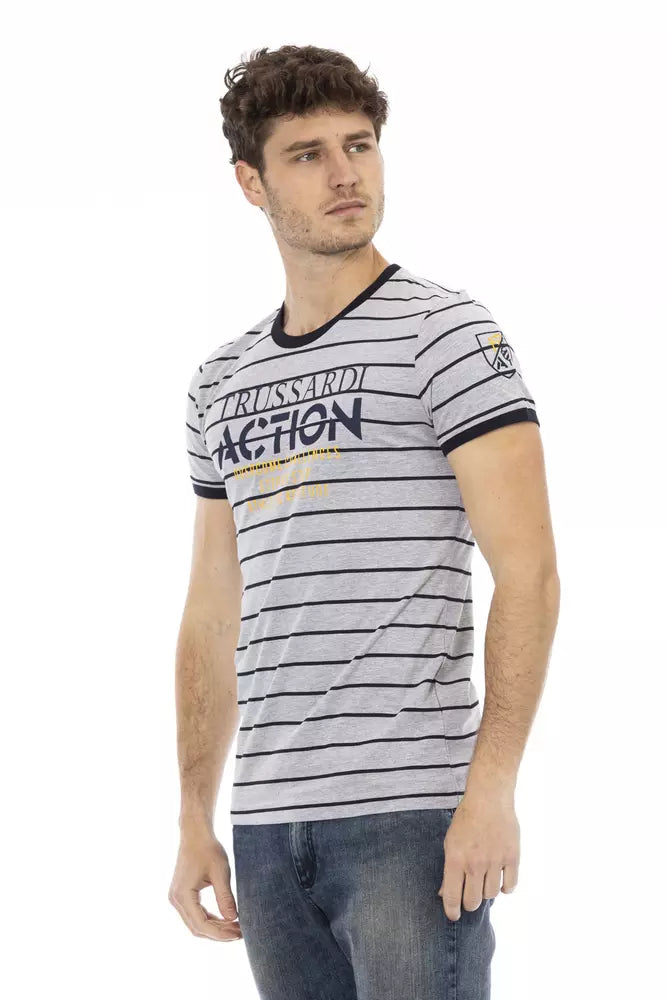 Graues Herren-T-Shirt aus Baumwolle