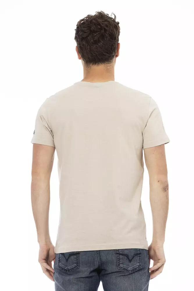 Beiges Herren-T-Shirt aus Baumwolle