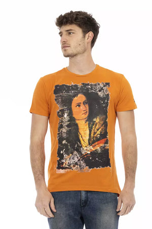 Orangefarbenes Herren-T-Shirt aus Baumwolle
