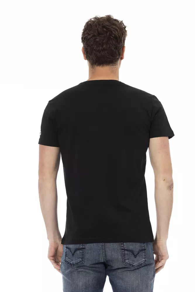 Schwarzes Herren-T-Shirt aus Baumwolle