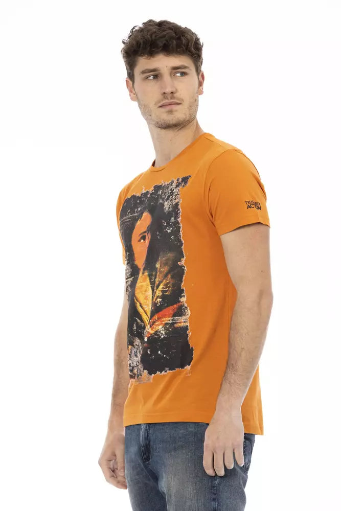 Orangefarbenes Herren-T-Shirt aus Baumwolle