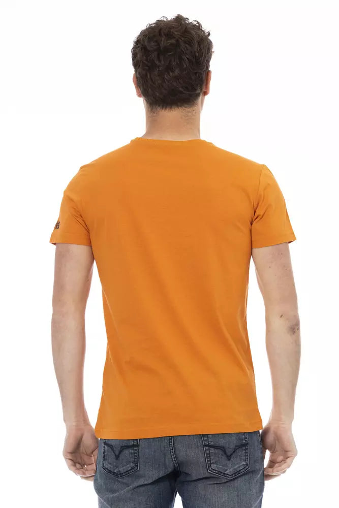 Orangefarbenes Herren-T-Shirt aus Baumwolle