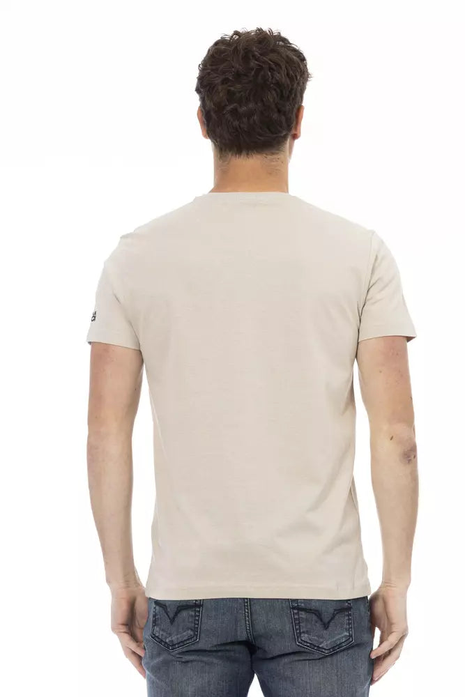 Beiges Herren-T-Shirt aus Baumwolle