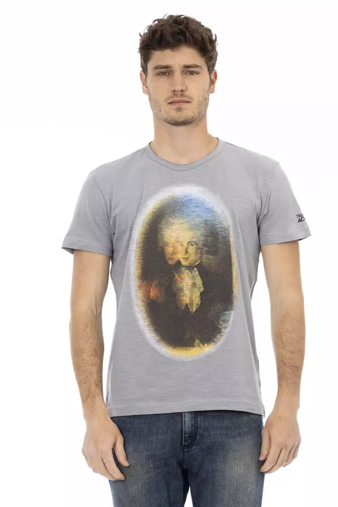 Graues Herren-T-Shirt aus Baumwolle