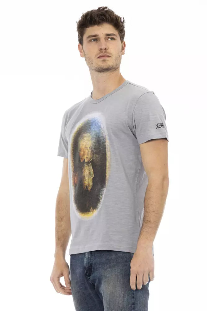 Graues Herren-T-Shirt aus Baumwolle