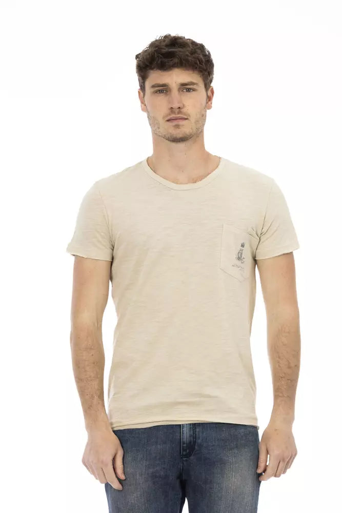 Beiges Herren-T-Shirt aus Baumwolle