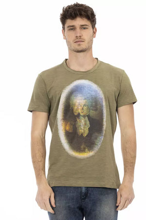 Grünes Herren-T-Shirt aus Baumwolle
