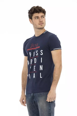Blue Cotton Men's T-Shirt