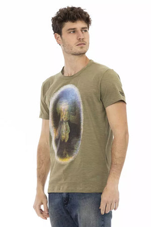 Grünes Herren-T-Shirt aus Baumwolle