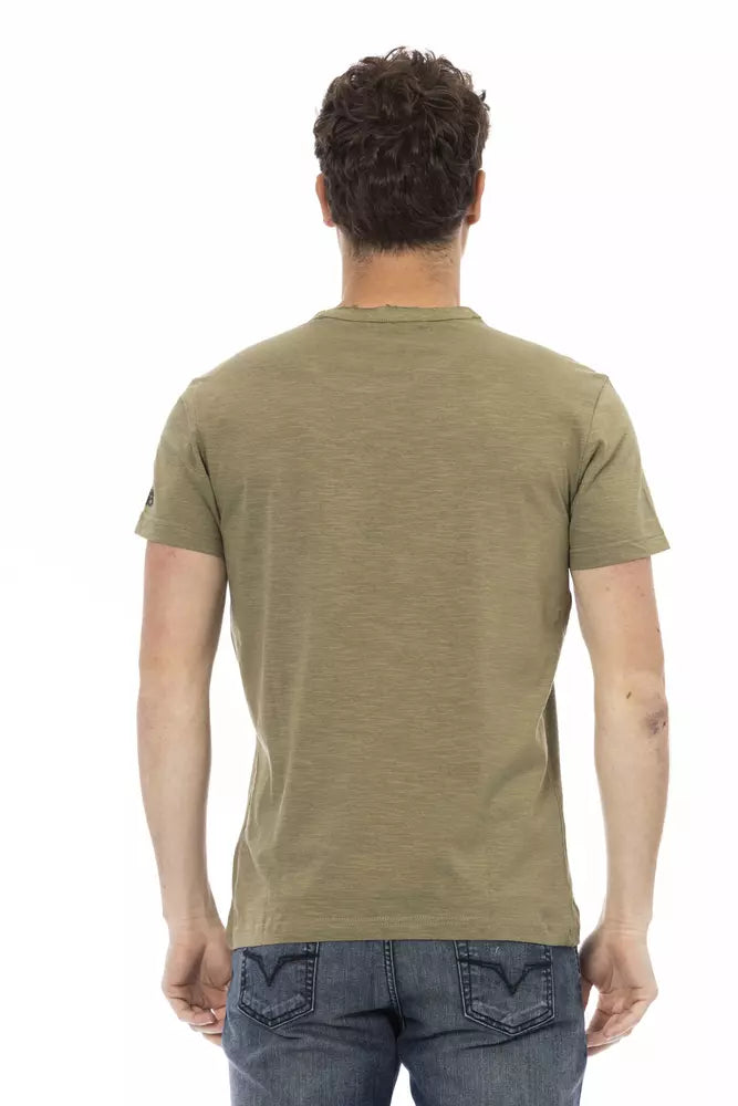 Grünes Herren-T-Shirt aus Baumwolle