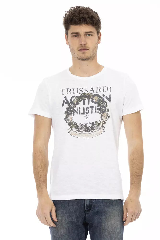 Weißes Herren-T-Shirt aus Baumwolle