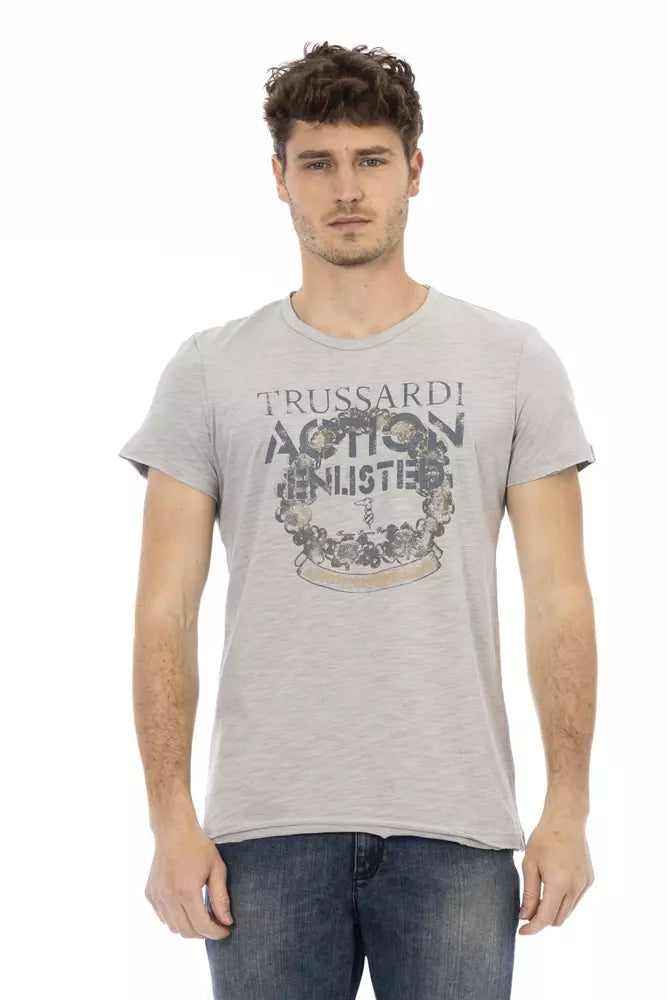 Graues Herren-T-Shirt aus Baumwolle