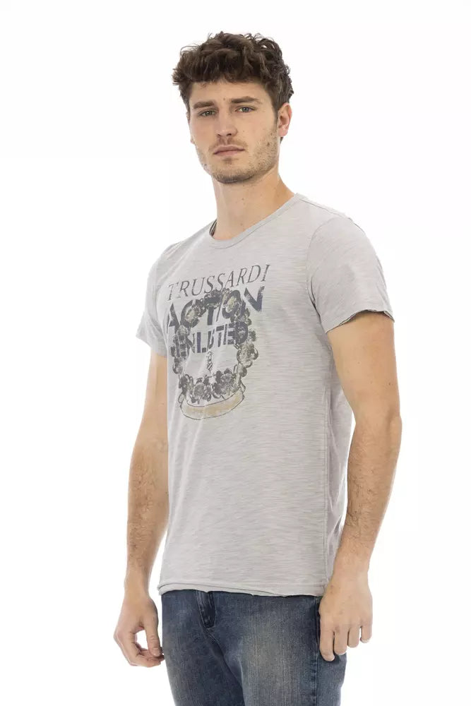 Graues Herren-T-Shirt aus Baumwolle