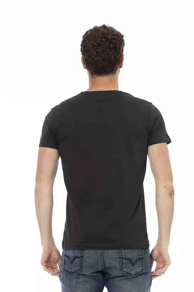 Schwarzes Herren-T-Shirt aus Baumwolle