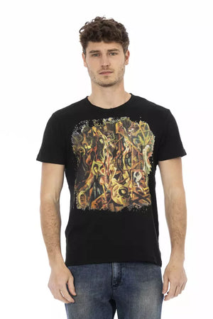 Schwarzes Herren-T-Shirt aus Baumwolle