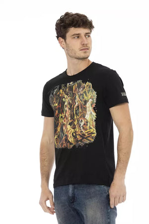 Schwarzes Herren-T-Shirt aus Baumwolle