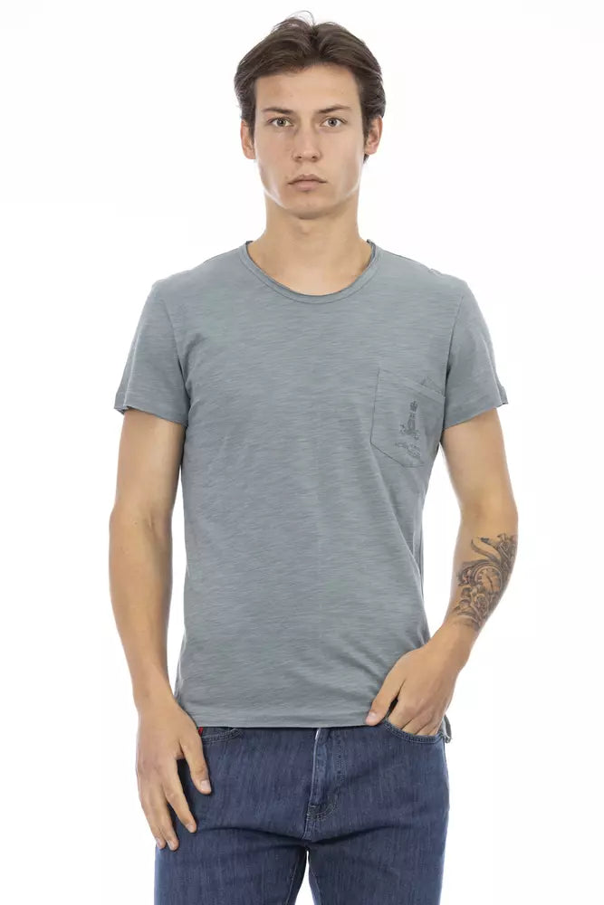 Graues Herren-T-Shirt aus Baumwolle