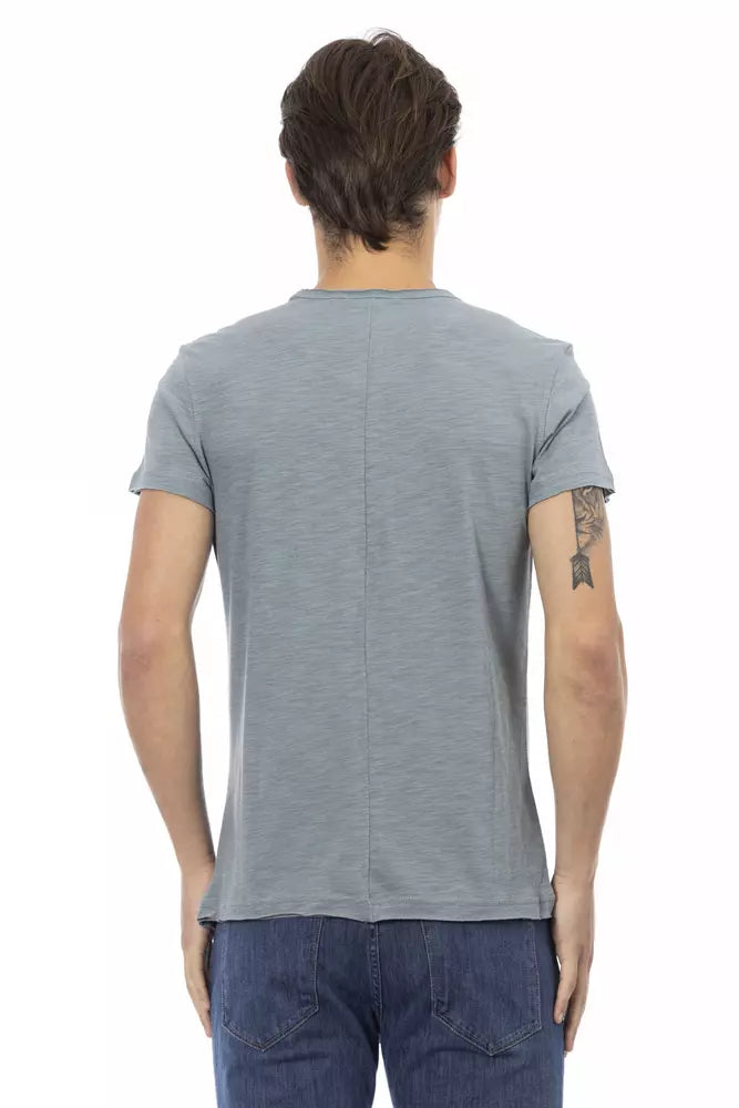 Graues Herren-T-Shirt aus Baumwolle