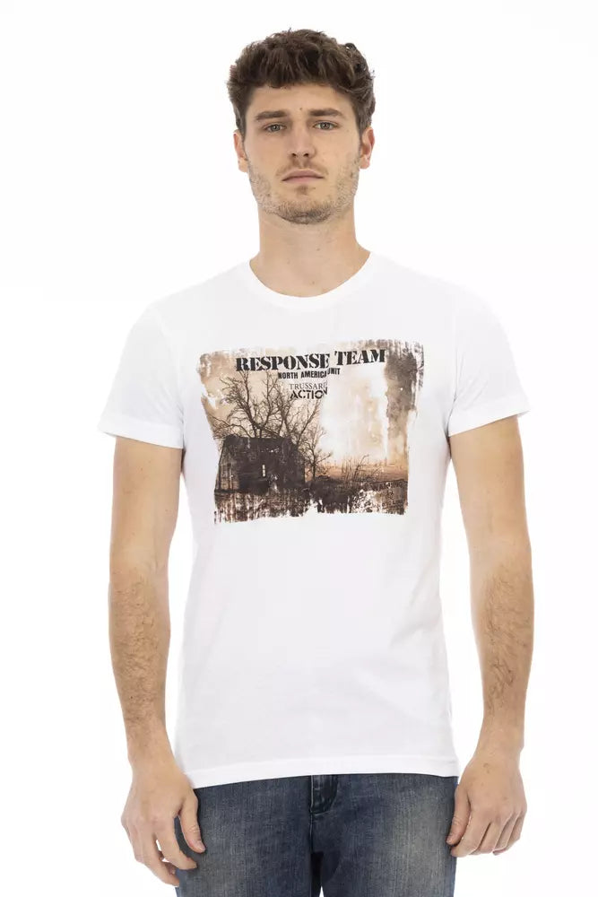 Weißes Herren-T-Shirt aus Baumwolle