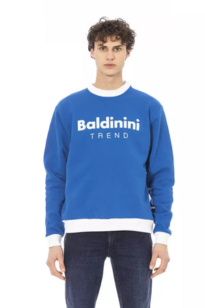 Blauer Baumwollpullover für Herren