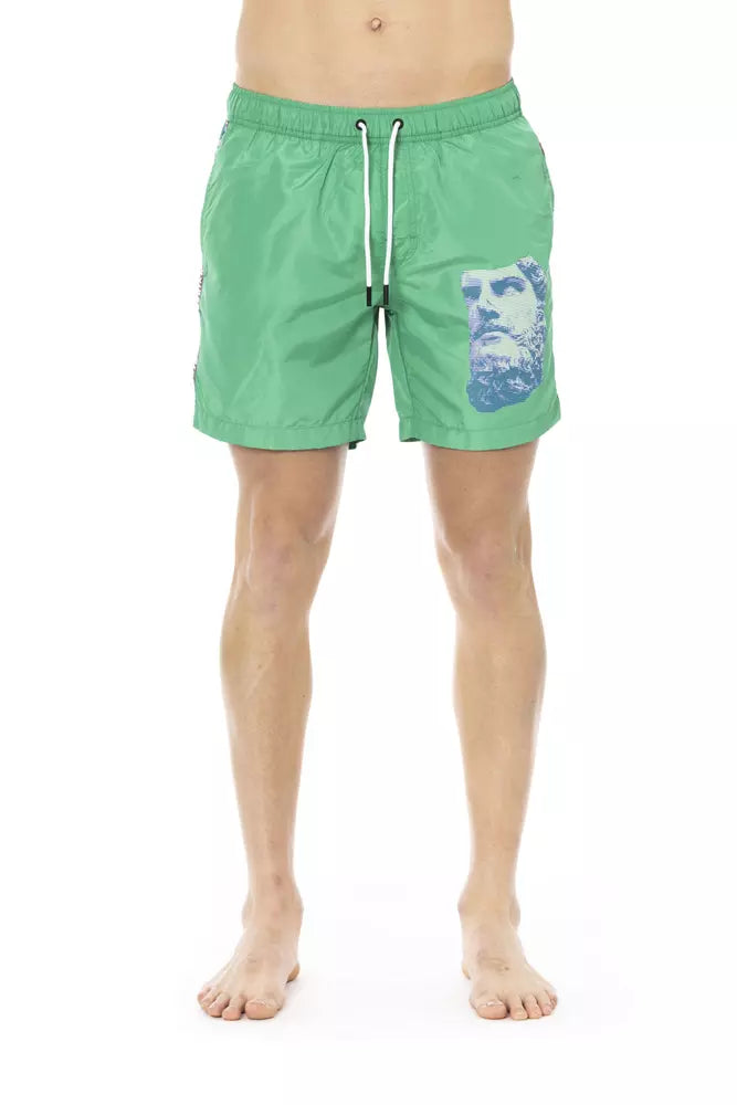 Grüne Polyester Badeshorts für Herren