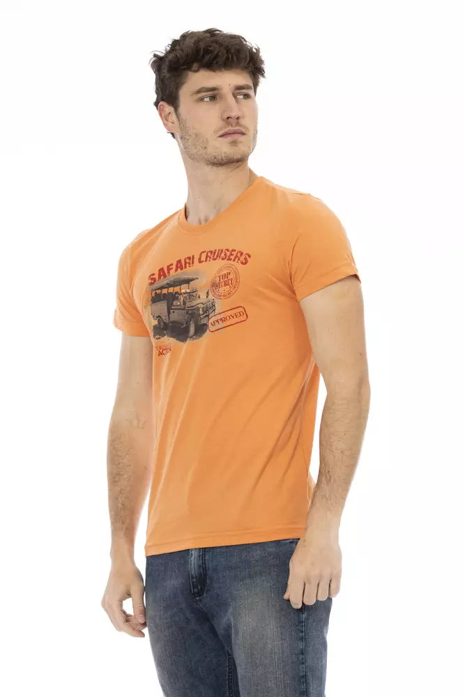 Orangefarbenes Herren-T-Shirt aus Baumwolle