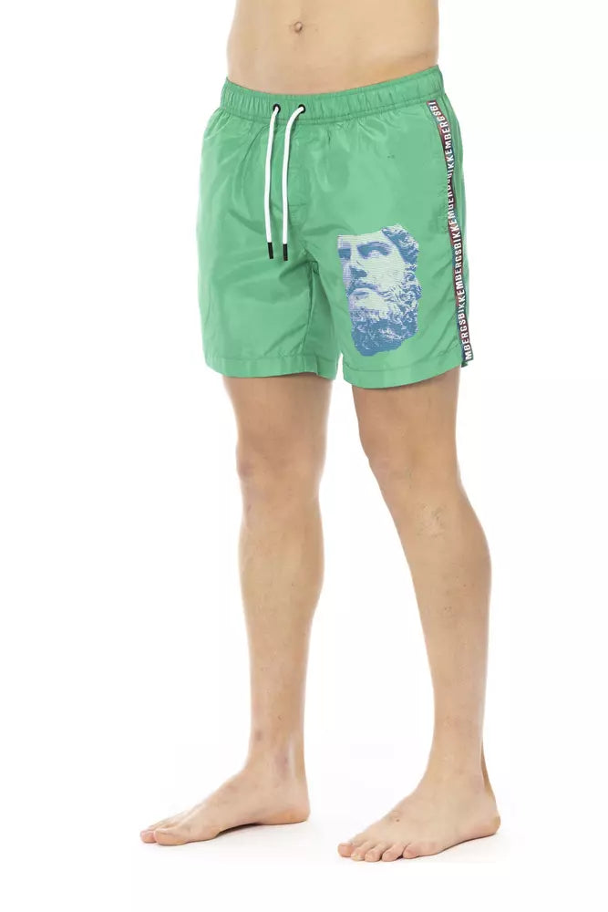 Grüne Polyester Badeshorts für Herren