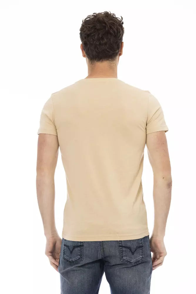 Beiges Herren-T-Shirt aus Baumwolle