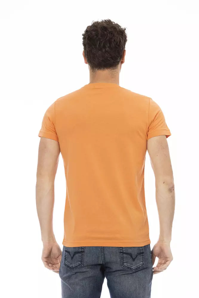 Orangefarbenes Herren-T-Shirt aus Baumwolle