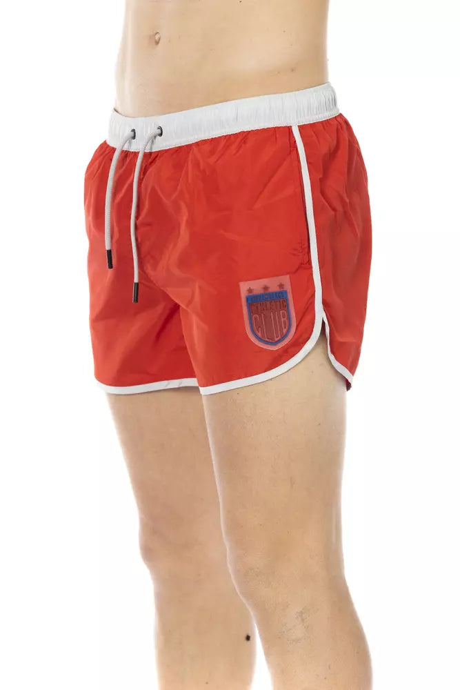 Rote Polyester-Badeshorts für Herren