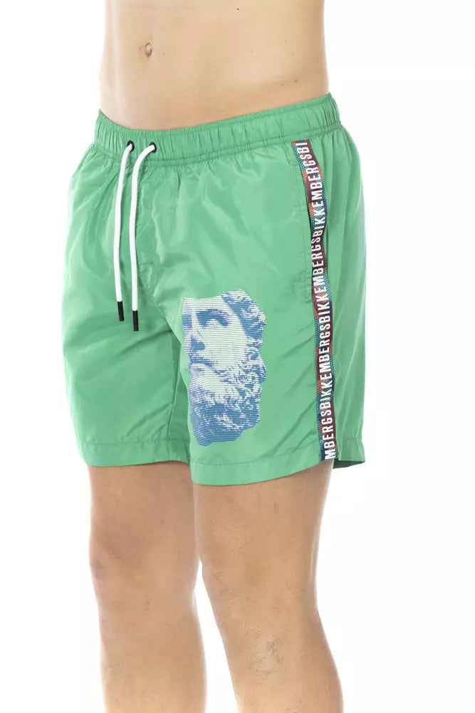 Grüne Polyester Badeshorts für Herren