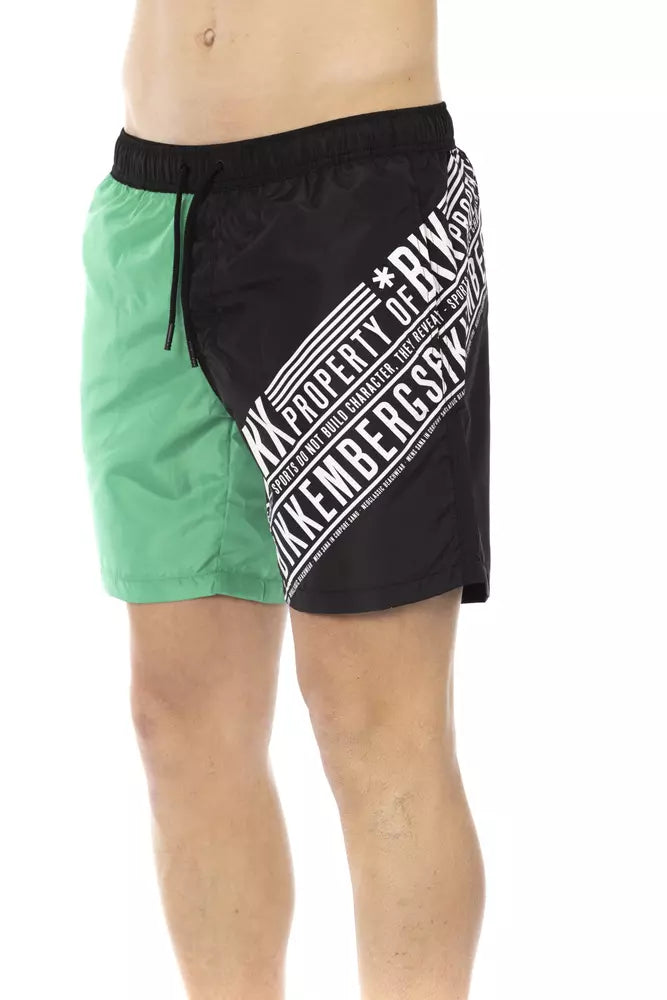 Grüne Polyester Badeshorts für Herren