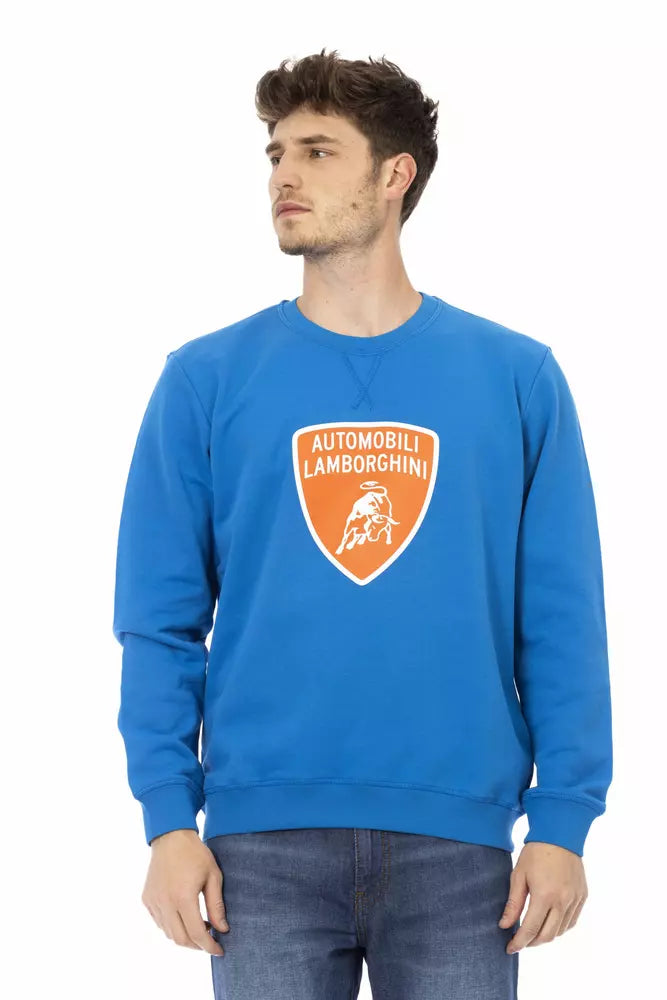 Blauer Baumwollpullover für Herren
