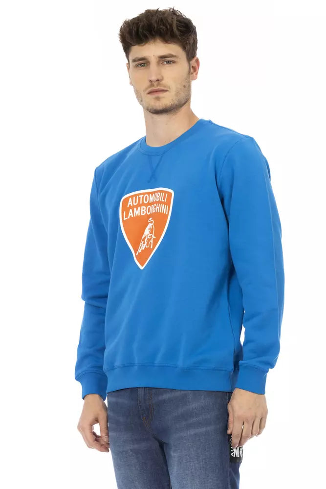 Blauer Baumwollpullover für Herren