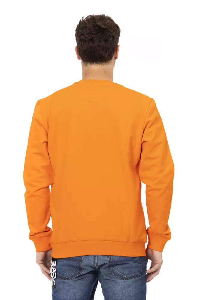 Oranger Herrenpullover aus Baumwolle