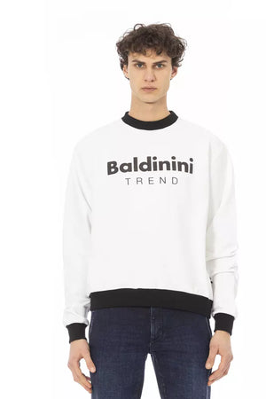 Weißer Baumwollpullover für Herren